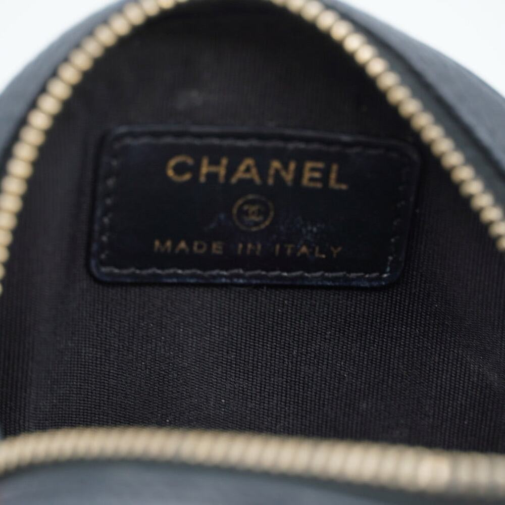 Chanel Black Quilted Caviar Leather Filigree Round Zip Coin Purse - Picture 7 of 7